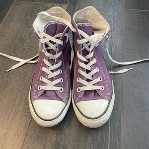 High Top Converse in Purple - Size 8W/6M